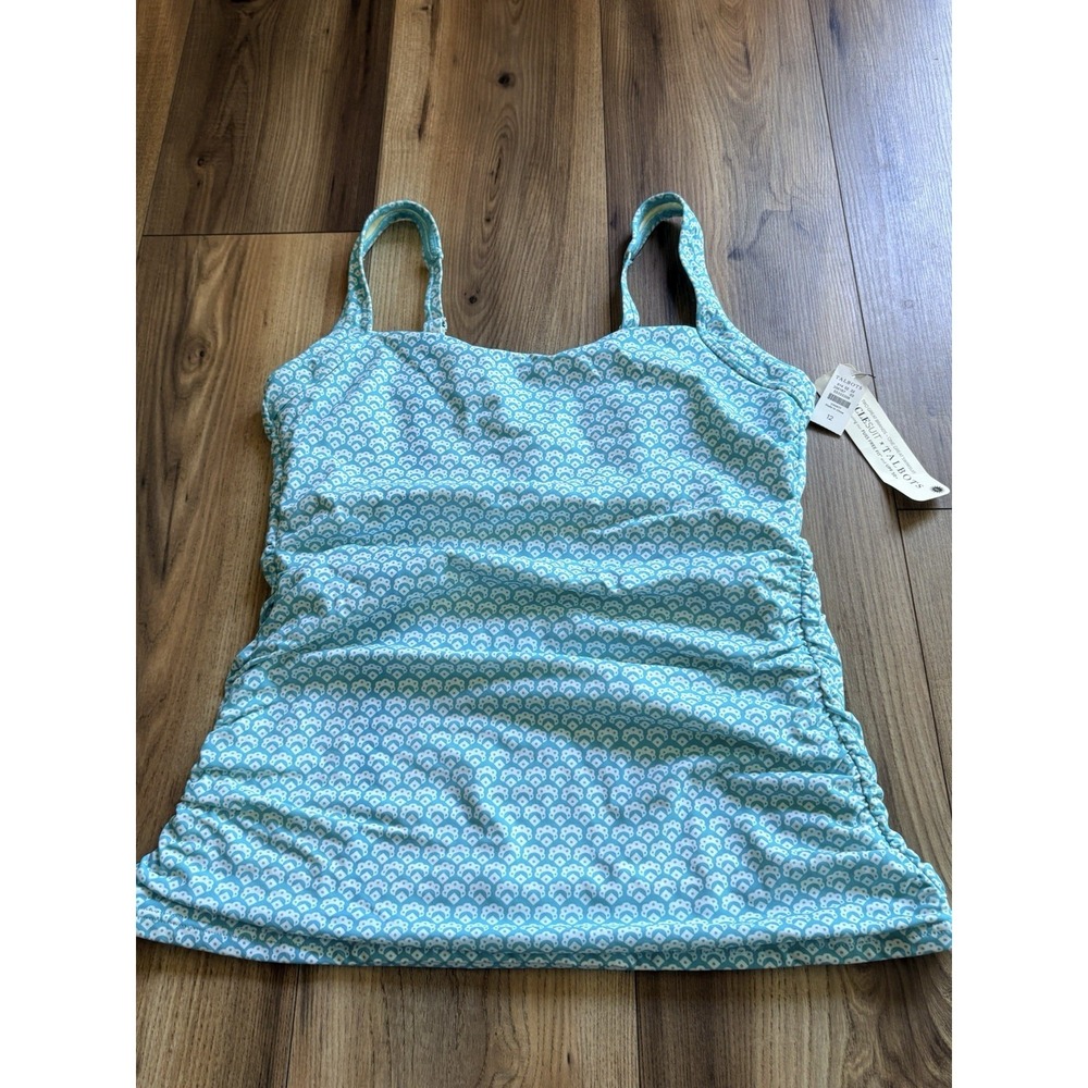 Talbots Aqua Blue Printed One-Piece Swimsuit